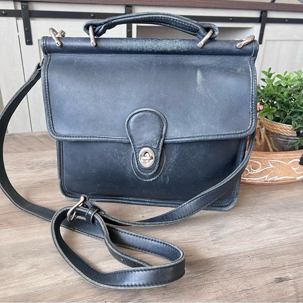 Vintage COACH Willis Top Handle Crossbody Leather Bag